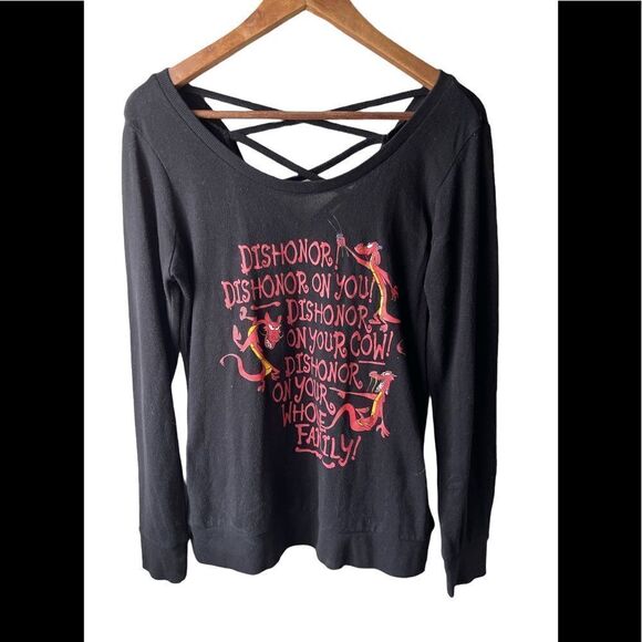 DISNEY Mulan Mushu Dishonor Crisscross Back Sweater size medium - Picture 4 of 11